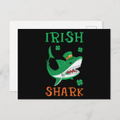 Irish Shark Kleeblatts St Patrick Day Postkarte (Vorne/Hinten)