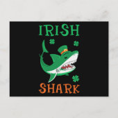 Irish Shark Kleeblatts St Patrick Day Postkarte (Vorderseite)