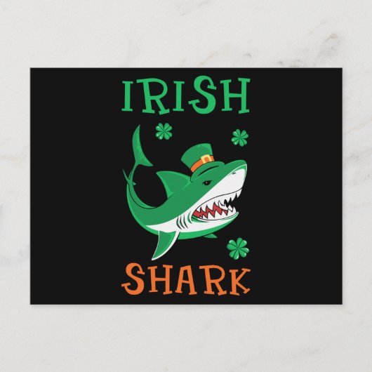 Irish Shark Kleeblatts St Patrick Day Postkarte (Vorderseite)
