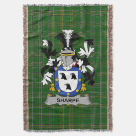 Irish Sharpe Coat of Arms Familienwappen Irland Decke