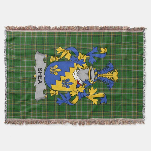 Irish Shea oder O_Shee Coat of Arms Familienwappen Decke (Vorderseite)