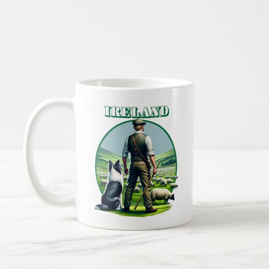 Irish Sheppard mit Border Collie Kaffeetasse (Links)