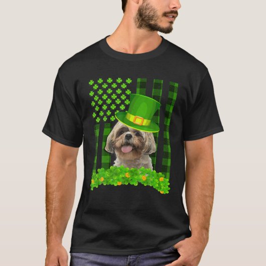 Irish Shih Tzu St Patrick's Day Funny Leprechaun D T-Shirt (Vorderseite)