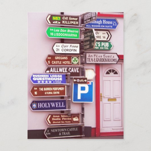 Irish Signpost Postkarte (Vorderseite)