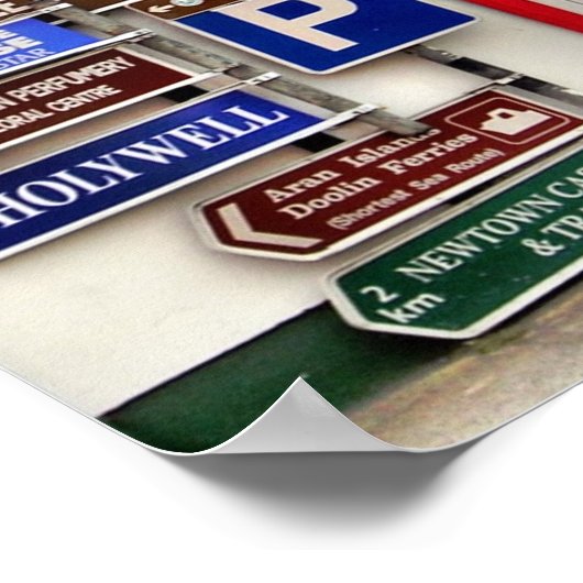 Irish Signpost Print Poster (Ecke)