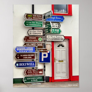 Irish Signpost Print Poster