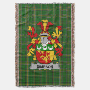 Irish Simpson Coat of Arms Familienwappen Irland Decke