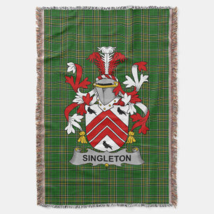 Irish Singleton Coat of Arms Familienwappen Irland Decke