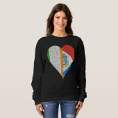 Irish Sint Maartener Flag Herz Sweatshirt (Vorne ganz)