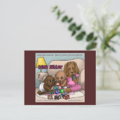 Irish Sitter - Babysitting Hunde Funny Postcard Postkarte (Stehend Vorderseite)