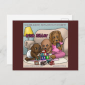 Irish Sitter - Babysitting Hunde Funny Postcard Postkarte (Vorne/Hinten)