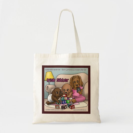 Irish Sitter - Funny Irish Setter Budget Tote Tag Tragetasche (Vorne)