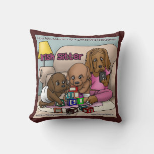 Irish Sitter - Hunde, die Babysit Comic Pillow Kissen