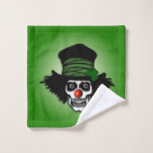Irish Skeleton Clown Green Badhandtuch Set (Waschlappen)