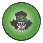 Irish Skeleton Clown Green Eishockey Puck (Vorderseite)