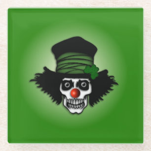 Irish Skeleton Clown Green Glasuntersetzer