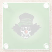Irish Skeleton Clown Green Glasuntersetzer (Rückseite)
