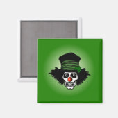 Irish Skeleton Clown Green Magnet (Vorderseite/Rückseite)