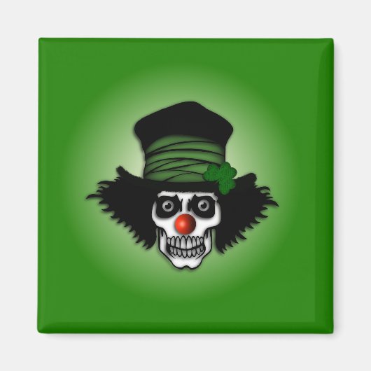 Irish Skeleton Clown Green Magnet (Vorne)