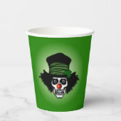 Irish Skeleton Clown Green Pappbecher (Vorderseite)