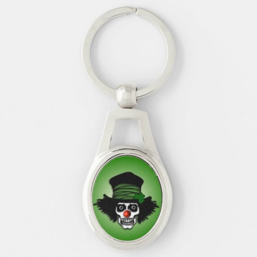 Irish Skeleton Clown Green Schlüsselanhänger (Vorderseite)