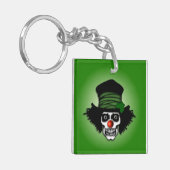 Irish Skeleton Clown Green Schlüsselanhänger (Vorderseite links)
