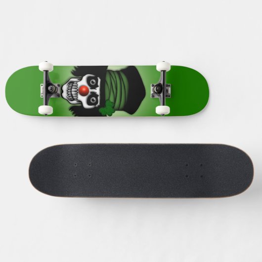 Irish Skeleton Clown Green Skateboard (Horizontal)