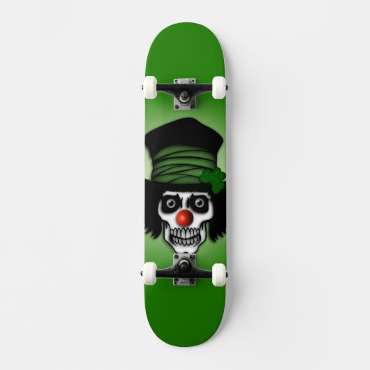 Irish Skeleton Clown Green Skateboard (Vorderseite)