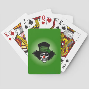 Irish Skeleton Clown Green Spielkarten