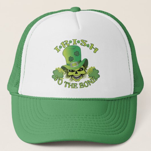 Irish Skull Truckerkappe (Vorderseite)