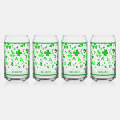 Irish Sláinte Lucky Shamrocks Design Personalized Dosenglas (Hinten)