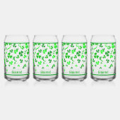 Irish Sláinte Lucky Shamrocks Design Personalized Dosenglas (Vorderseite)