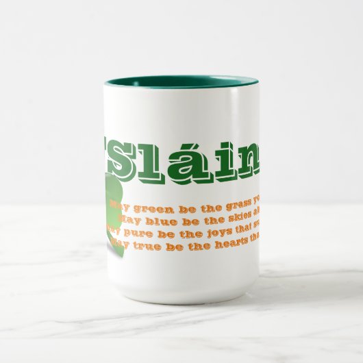Irish Slainte mit Gedicht St. Patrick's Day Tasse (Zentrum)