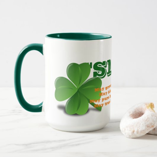 Irish Slainte mit Gedicht St. Patrick's Day Tasse (Mit Donut)