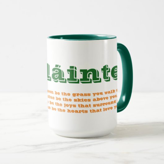 Irish Slainte mit Gedicht St. Patrick's Day Tasse (VorderseiteRechts)