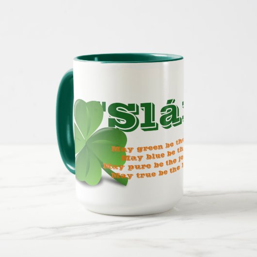 Irish Slainte mit Gedicht St. Patrick's Day Tasse (Vorderseite Links)