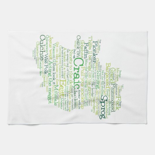 Irish Slang Map Geschirrtuch (Horizontal)