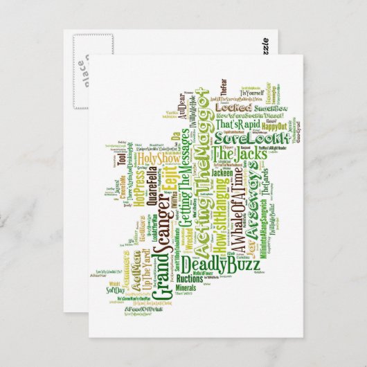 Irish Slang Map Postkarte (Vorne/Hinten)