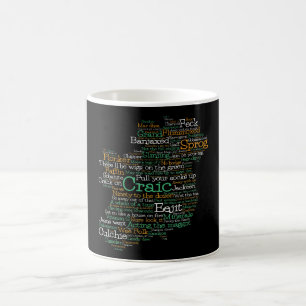 Irish Slang Word Art Map Kaffee Tasse