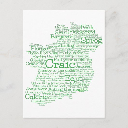 Irish Slang Word Art Map Postcard Postkarte (Vorderseite)