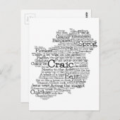 Irish Slang Word Art Map Postcard Postkarte (Vorne/Hinten)