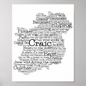 Irish Slang Word Art Map Poster (Vorne)