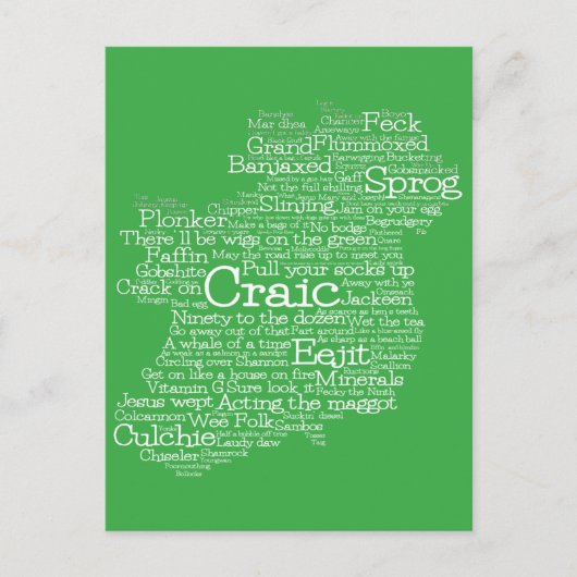 Irish Slang Word Art Map Postkarte (Vorderseite)