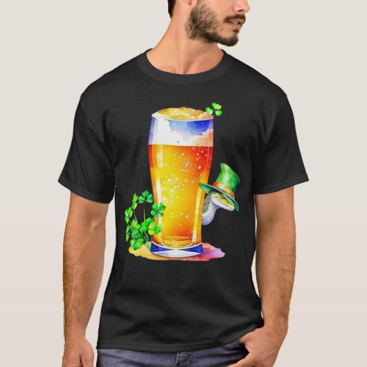 Irish Snakes & St. Patrick's Day Beer T-Shirt (Vorderseite)
