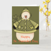 Irish Snowman d2 St. Patrick's Day Grußkarte Karte (Gelbe Blume)