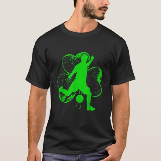 Irish Soccer Kleeblatt Funny Irish St Patrick Day T-Shirt (Vorderseite)