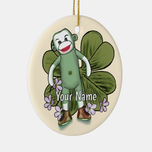 Irish Sock Monkey Keramik Ornament (Rechts)