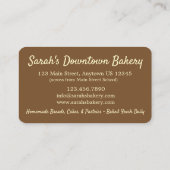 Irish Soda Brot Loaf Bäckerei Konditorei Koch Food Visitenkarte (Rückseite)
