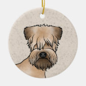 Irish Soft Coated Wheaten Terrier Cartoon Dog Head Keramik Ornament (Vorne)
