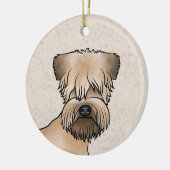 Irish Soft Coated Wheaten Terrier Cartoon Dog Head Keramik Ornament (Links)